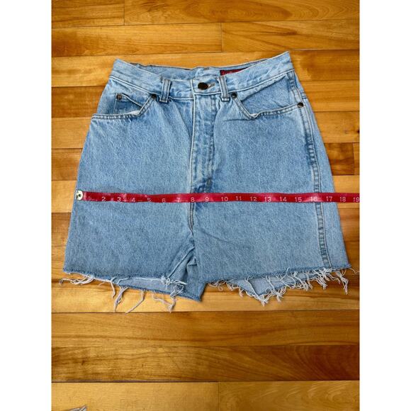 Vintage 80s Jean Shorts, High Rise Light Wash Cutoffs, Geoffrey Hunter 24"W, 0-2 - Picture 6 of 10